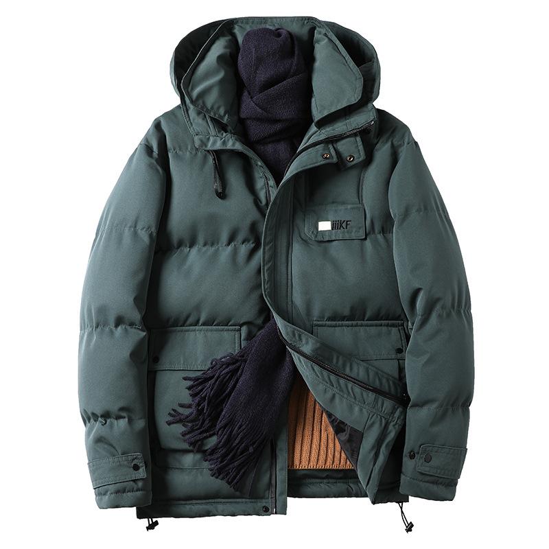 New Winter Men's Quilted Jacket Thicken Casual All-match Tooling Cotton-padded Jacket Hooded Winter Clothes