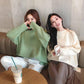 Solid Color Loose Sweater Women's Round Neck Pullover Long-sleeved Wild Thick Sweater