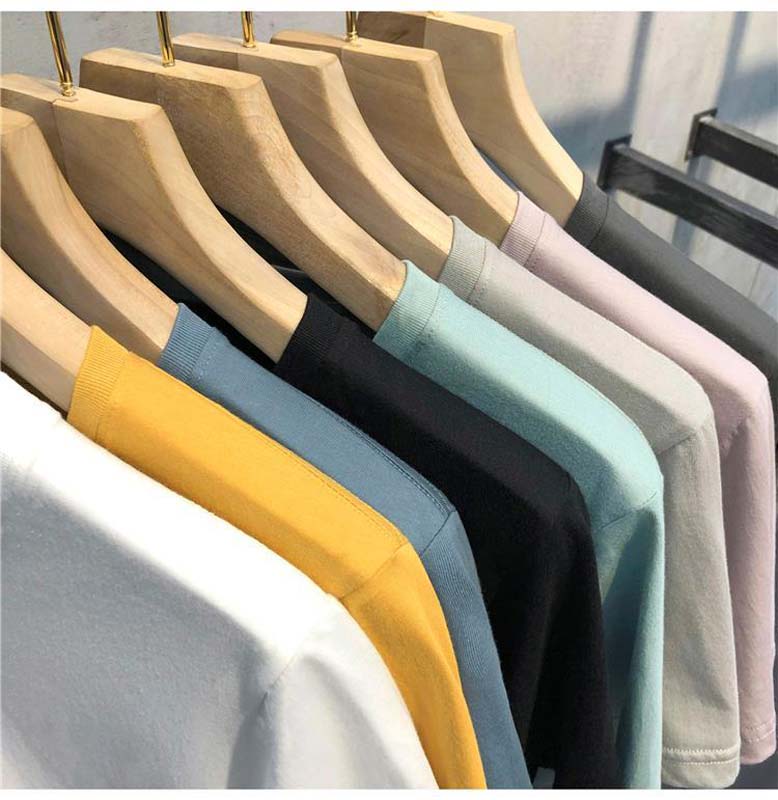 Summer Combed Cotton Bottoming T-shirt Trend Slim Short-sleeved Casual All-match Men's Solid Color Top
