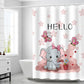 Nordic Bathroom Cartoon Shower Curtain Fabric Thickened Bathroom Waterproof and Mildew-proof Partition Curtain Hanging Curtain Shower Curtain