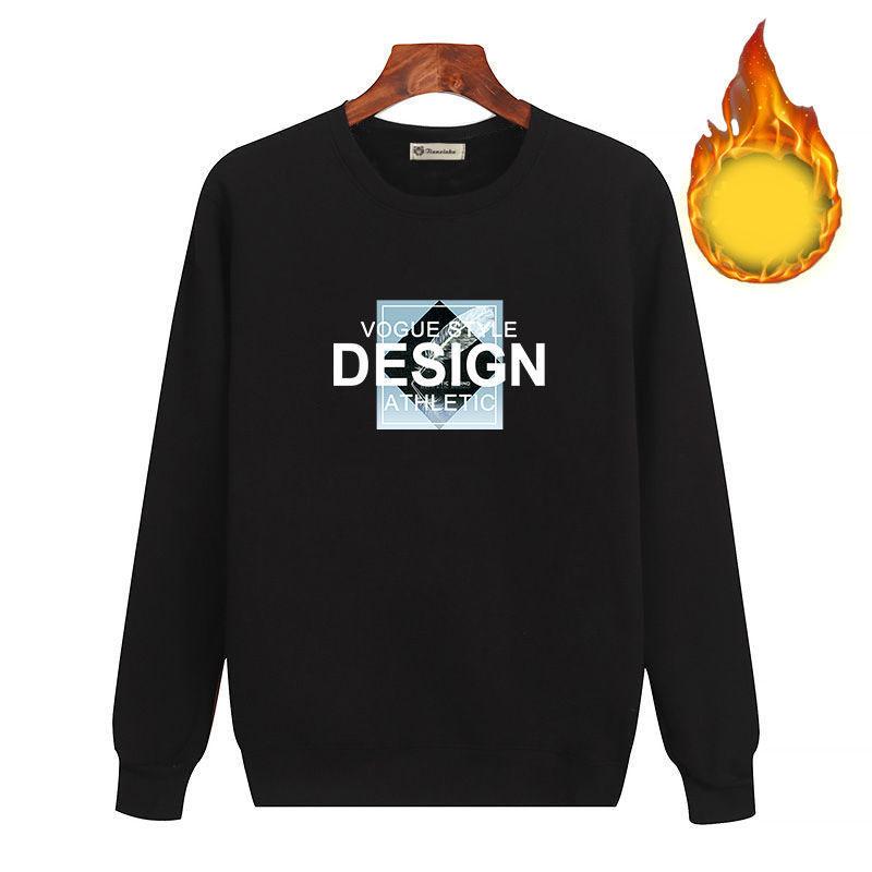 Winter Men's Long-sleeved Pullover Sweater Plus Velvet Warm and Comfortable Jacket Bottoming Shirt