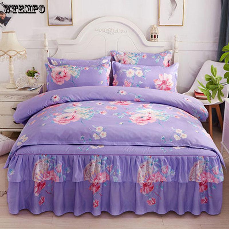 New Bedding Set Flower Double Flat Sheets  Bedspread Duvet Cover Comforter Adult Queen