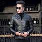 Men's Leather Down Jacket Sheepskin Mink Stand-collar Jacket Autumn and Winter Leather Leather Fur Jacket