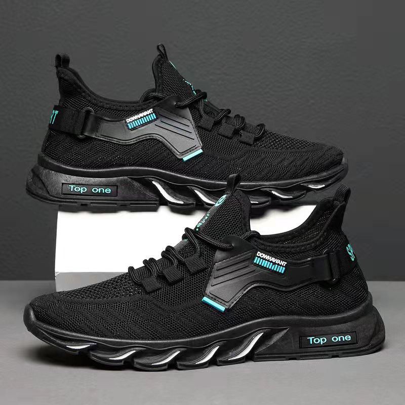 Summer Men's Shoes Breathable Casual Sports Shoes Running Shoes Mesh Shoes Flying Knitted Shoes