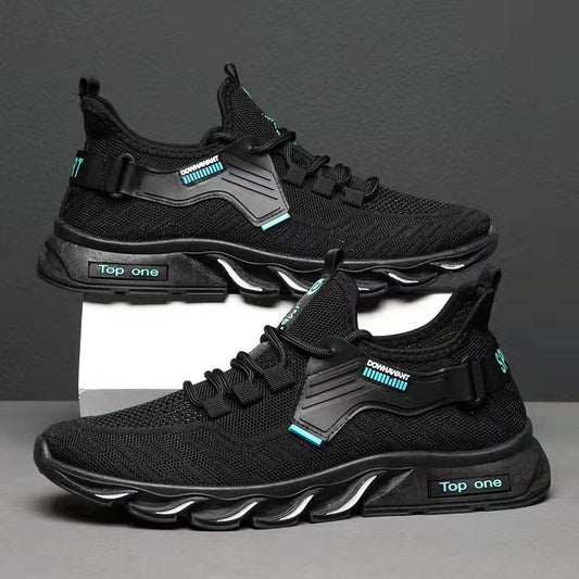 Summer Men's Shoes Breathable Casual Sports Shoes Running Shoes Mesh Shoes Flying Knitted Shoes