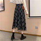 Women Irregular Plaid Skirt Female High Waist A-line Mid-length Skirt Temperament Half Skirt Thin Daily