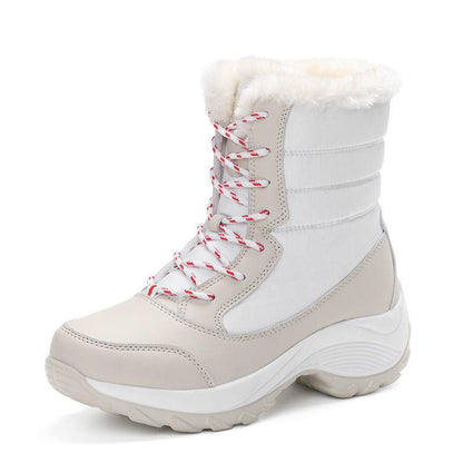 Large Size Snow Boots Women Outdoor Travel Thick High-top Cotton Shoes Women Mid-tube Boots Winter