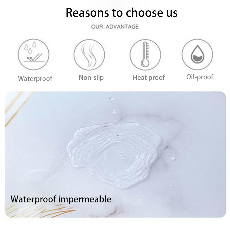 Printing Table Mat Waterproof and Oil-proof Disposable Tablecloth Nordic Pvc Crystal Plate Light Luxury Soft Glass Coffee Table Mat