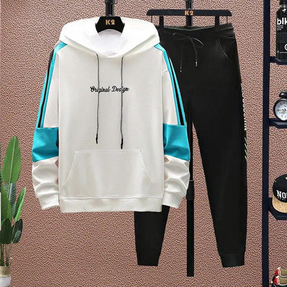 Spring & Fall Pullovers Suit Hooded Pullovers and Casual Pants School Trends Sports Suit Sweater Suit Men