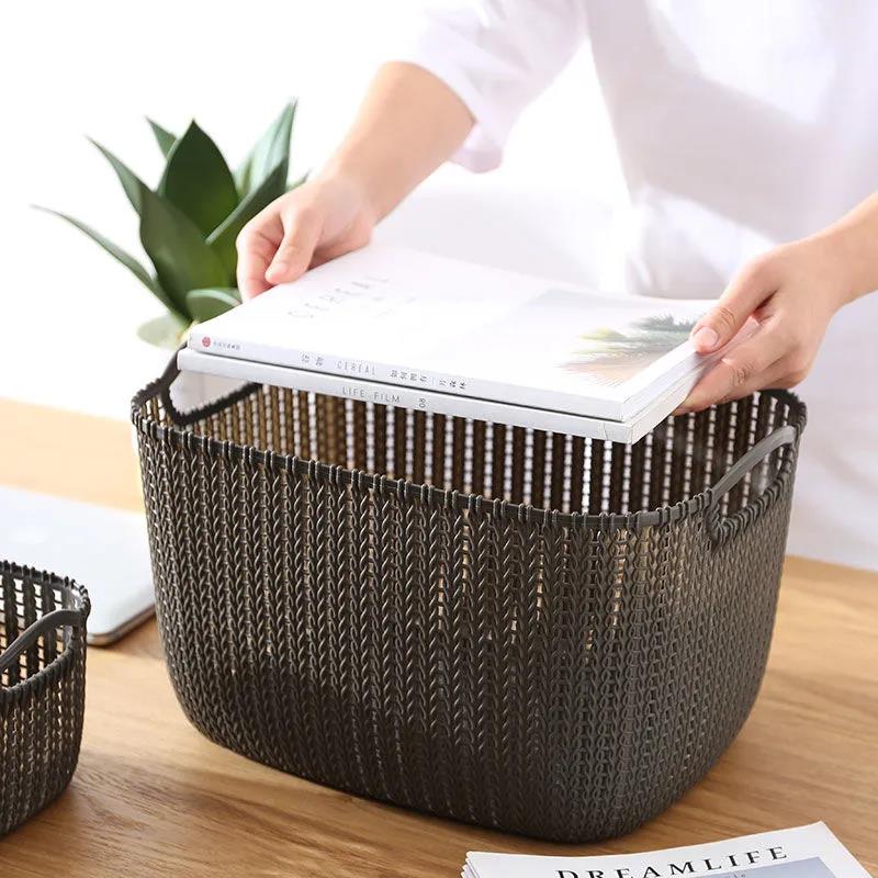 Imitation Vine Desktop Storage Basket Plastic Baskets Clothing Basket Bathroom Supplies Storage Basket