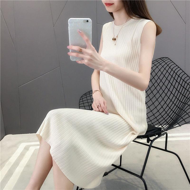 Mid-length sleeveless knit vest skirt sweater skirt for women wearing autumn and winter wear