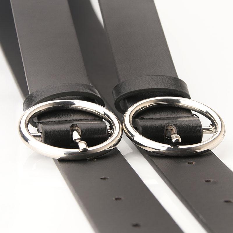 Belts Fashion Women Antique Black Belt Metal Buckle Jeans Women Faux Leather Belt