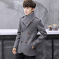 Autumn and Winter Small Windbreaker Male Korean Style Trend Personality Handsome Slim Short Coat Male Woolen Coat