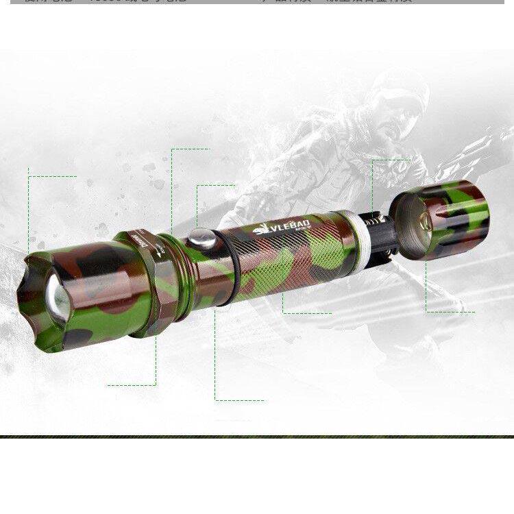 Led Zoom Flashlight Strong Light Rechargeable Super Bright Special Forces Long-range Waterproof Self-defense Household Outdoor Electric Light Small