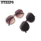 WTEMPO Double Circle Retro Round Sunglasses Female Pink Polygonal Glasses