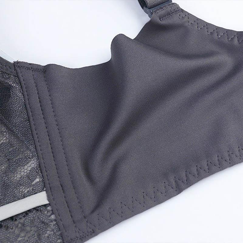 No Steel Ring Gathering Anti-sagging Upper Support Latex Cotton Breathable Lace Rear Four-row Buckles To Receive Auxiliary Breast Adjustable Bra
