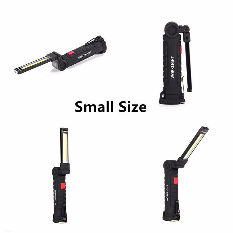 360° Folding USB Rechargeable COB Work Light LED Red Light Strong Light Emergency Flashlight Inspection Light