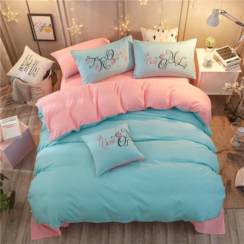 Four-piece Summer Bed Linen Bedding Girl Heart Quilt Cover Single Quilt Cover Student Dormitory Bed Set