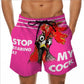 Men's Beach Shorts Fun 3D Chicken Head Print Swimming Trunks Spoof Pattern Shorts