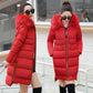 Fashion Trend Down Down Padded Jacket Women's Mid-length Large Fur Collar Padded  Thick Warm Cotton Jacket