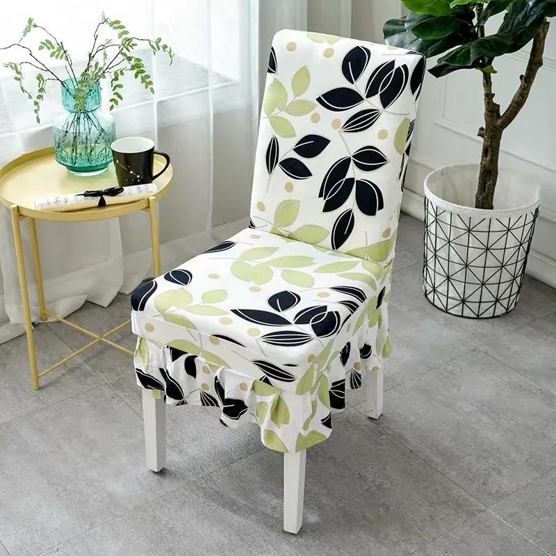 Universal Backrest Cover Stool Seat Fabric Home Dining Chair Cushion Cover Dining Table Cover Elastic One-Piece Chair Cover