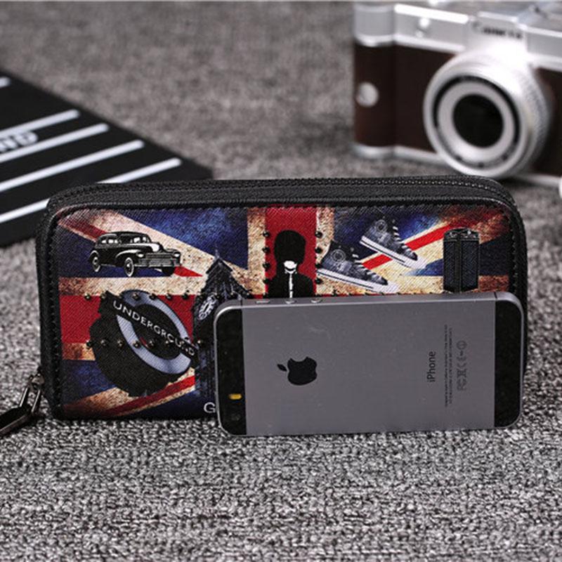 Business Long Wallet Men Women Anti-theft Multi-function PU Flag Card Package Clutch Coin Bag