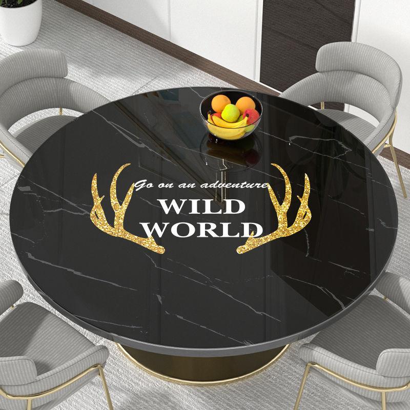 PVC Round Table Table Mat Nordic Style Waterproof and Oil-proof Disposable Tablecloth Tea Table Table Cloth Anti-scalding Household Tablecloth