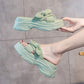 4cm Heightening Sandals and Slippers Women's Summer Outer Wear Ladies Thick Bottom Sponge Cake Temperament Sweet Wind Slippers