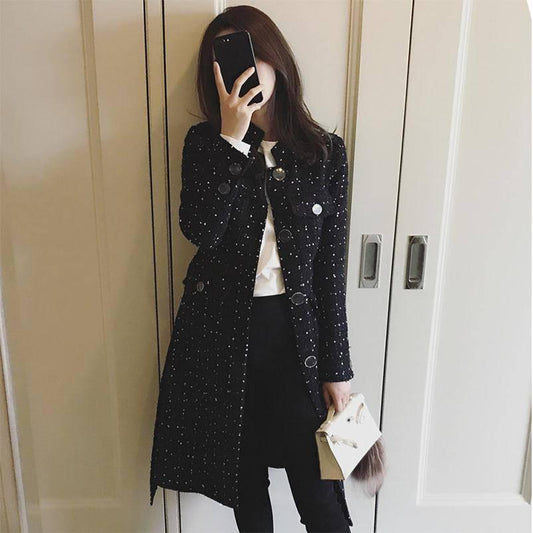 Coat Women Winter Warm Thicken Double Breasted Windproof Jacket Slim Fit Long Woolen Coats