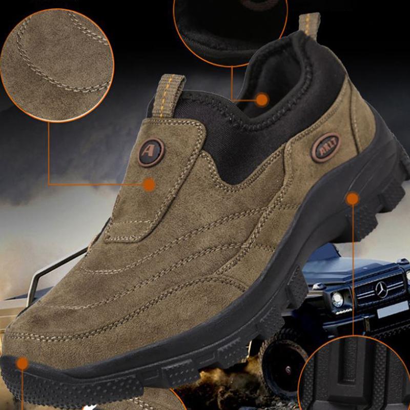 Mountaineering Men's Shoes Winter Plus Velvet Warm Outdoor Casual Leather Shoes Leather Non-slip Wear-resistant Men's Sports Shoes