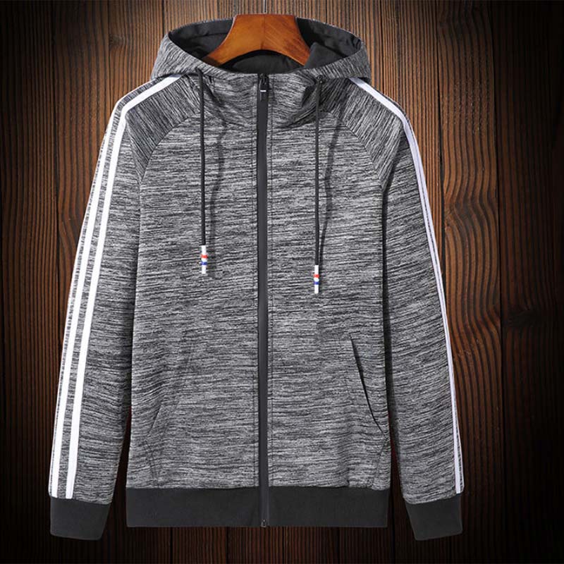 Spring and Autumn Plus Size Jacket Cardigan Jacket Men's Casual Zipper Student Sports Hoodie Fat Jacket Sweater Plus Fertilizer