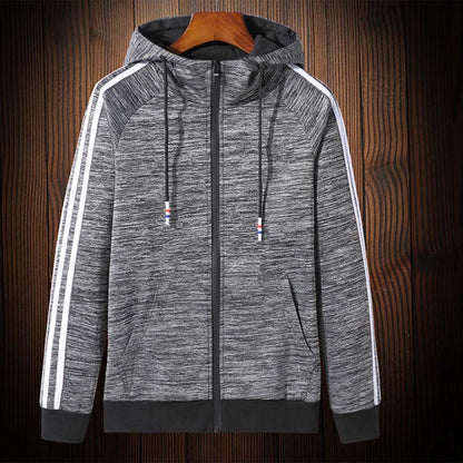 Spring and Autumn Plus Size Jacket Cardigan Jacket Men's Casual Zipper Student Sports Hoodie Fat Jacket Sweater Plus Fertilizer
