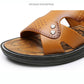 Sandals Men's Beach Shoes Non-slip Wear-resistant Summer Outer Wear Men's Sandals Casual Middle-aged Flat Sandals Simple and Comfortable