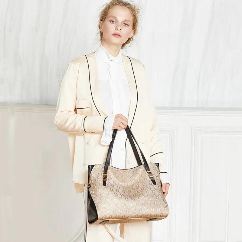 Temperament Bag Women Casual Leather Handbag Women Fashion Large Capacity All-match Shoulder Bag Women Leather Big Bag