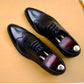 High-end Leather Shoes Pointed Toe Men's Business Leather Shoes Classic Black Brogue Men's Shoes Leather Wedding Shoes