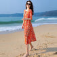 Women's Summer Plus Size Dress Loose Long Dress Printing Slim A-line Skirt