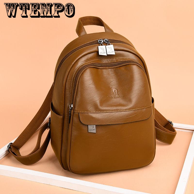 Ladies Leather Backpacks Girls Laptop Bags Everyday Casual Lightweight Travel Bags