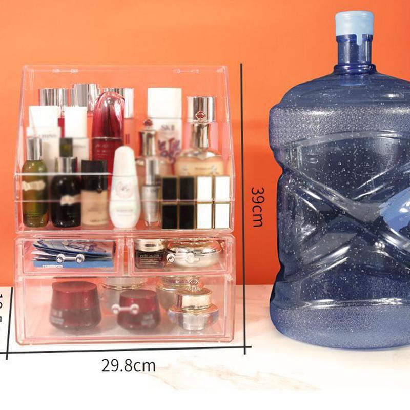 Acrylic Cosmetic Storage Box Dustproof and Cover Household Large-capacity Transparent Simple Desktop Cosmetic Rack