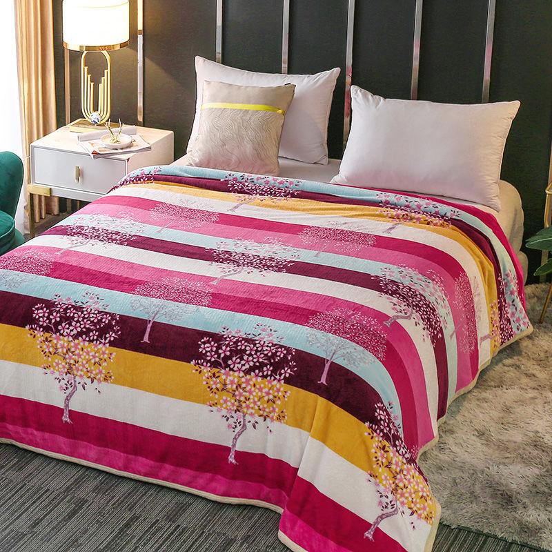 Winter Plus Velvet Bed Sheet Single Double Blanket Coral Velvet Flannel Bed Sheet Velvet Blanket Double-sided Velvet Bed Blanket