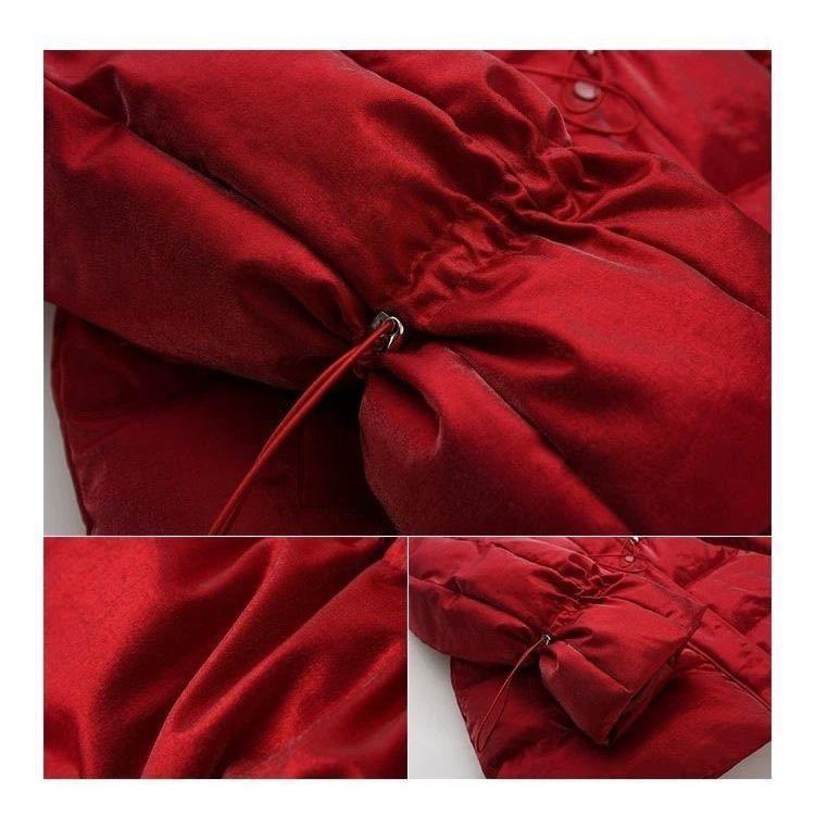 Down Padded Jacket Women's Waist Small Thick Padded Coat Mid-length Padded Jacket