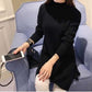 Large Size Half Turtleneck Sweater Loose Knit Bottoming Shirt Mid-length Fashion Casual Dress