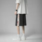 Men's Summer Printing Cooling Ice Silk Stitching Shorts Loose Outer Wear Wide-leg Five-point Pants Casual All-match Shorts