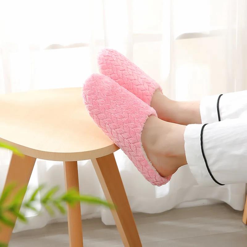 Women Indoor Slippers Warm Plush Home Slipper Autumn Winter Shoes Women House Flat Floor Soft Slient Slippers for Bedroom