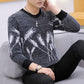 Autumn and Winter Men's Low-neck Sweater Fashion Padded Sweater Wheat Ear Pattern Long-sleeved Top