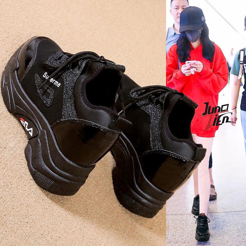 Women Platform Chunky Sneakers Increasing Casual Vulcanize Shoes Luxury Dad Shoes Female Sneakers
