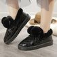 Snow Boots Women Plus Velvet Thick Cotton Boots Children Winter Leather Short Tube Flat Cotton Shoes Ankle Boots Non-slip