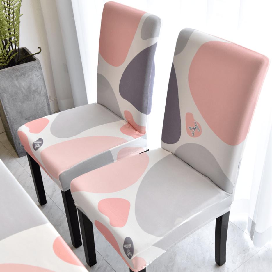 2/4/6PCS  Spandex Chair Cover  Printed Stretch Elastic Chair Cover for Dining Room Office Wedding Banquet Party