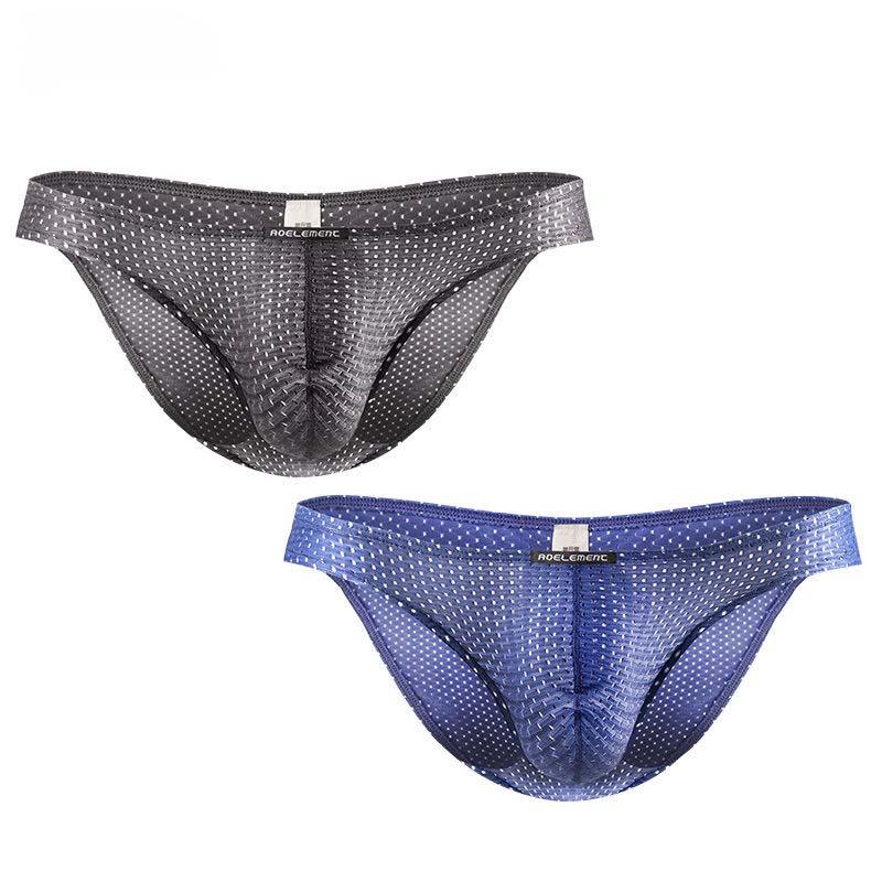 Men's Ice Silk Briefs Thin Section Mesh Eye Transparent Sexy Panties