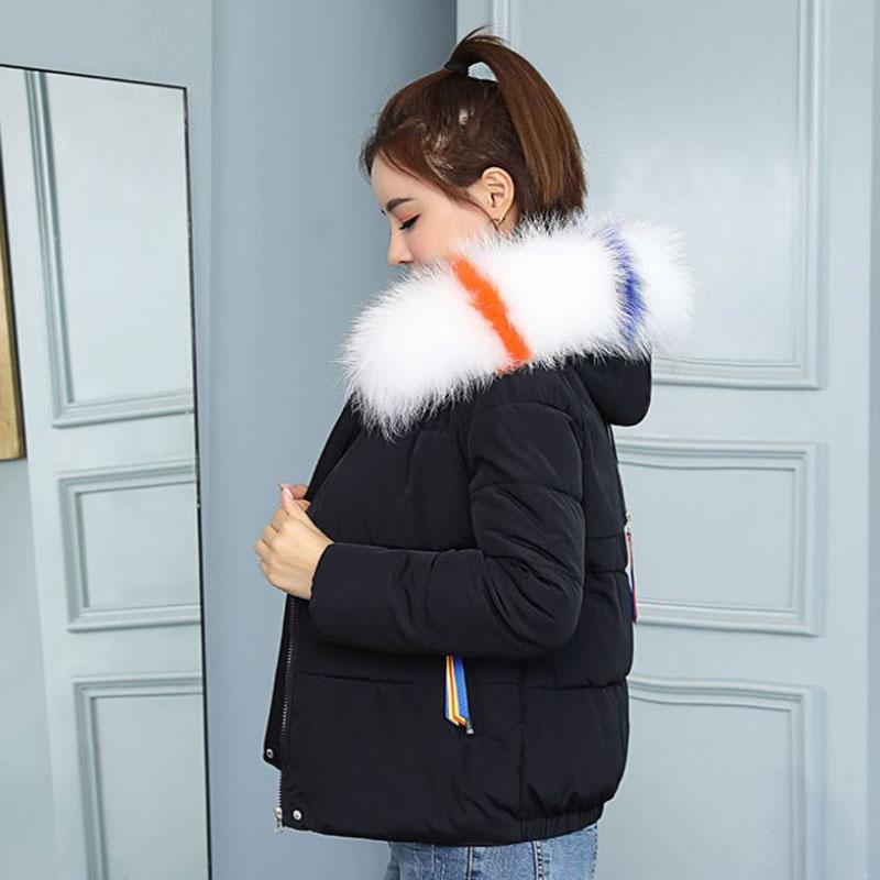 Winter Down Jacket Big Fur Collar Korean Loose Padded Jacket Jacket Short Warm Hooded Down Jacket