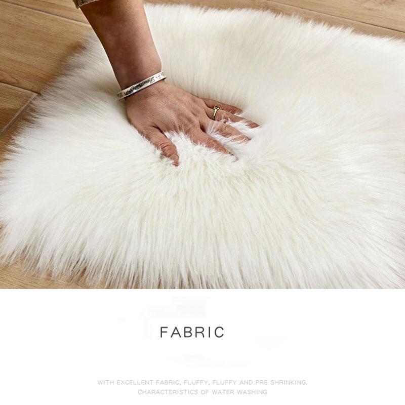 Love Heart Shape Fur Rugs Artificial Wool Sheepskin Baby Room Bedroom Soft Area Mat Long Hairy Rug Blue White Pink Shaggy Carpet